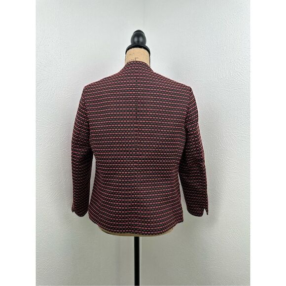 Anne Klein Women’s Black/Cinnamon Mandarin Collar Jacket Size 8 - Picture 3 of 15